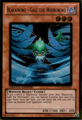Blackwing - Gale the Whirlwind - GLD3-EN021 Gold Rare Limited Edition