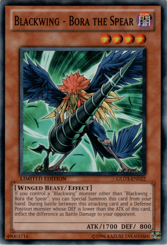 Blackwing - Bora the Spear - GLD3-EN022 Common Limited Edition