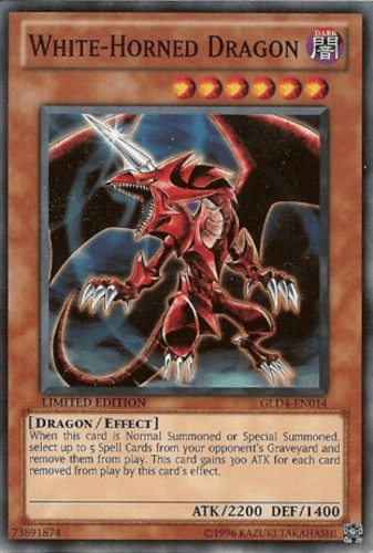 White-Horned Dragon - GLD4-EN014 Common Limited Edition