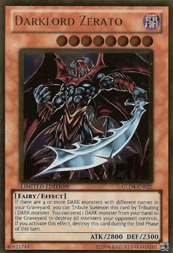 Darklord Zerato - GLD4-EN022 Gold Rare Limited Edition