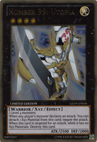 Number 39: Utopia - GLD5-EN036 Gold Rare Limited Edition