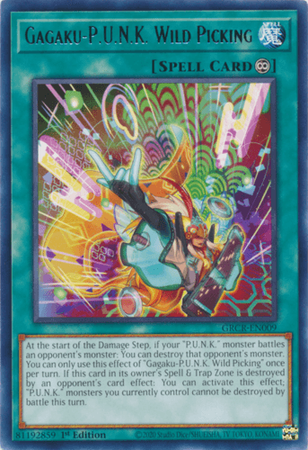 Gagaku-P.U.N.K. Wild Picking - GRCR-EN009 Rare 1st Edition