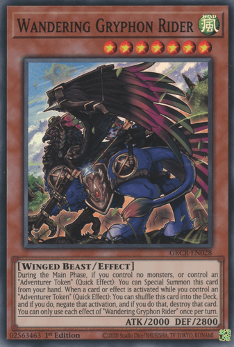 Wandering Gryphon Rider - GRCR-EN028 Super Rare 1st Edition