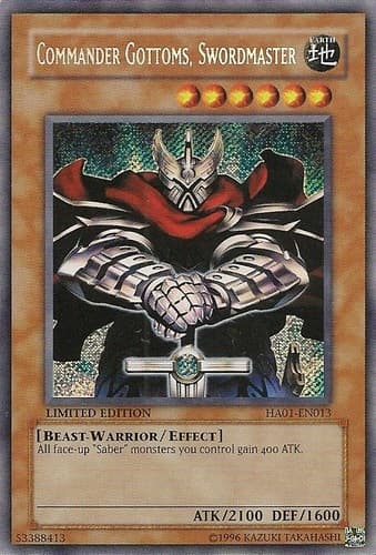 Commander Gottoms, Swordmaster - HA01-EN013 Secret Rare Limited Edition