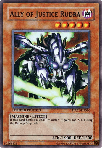 Ally of Justice Rudra - HA01-EN016 Super Rare Limited Edition