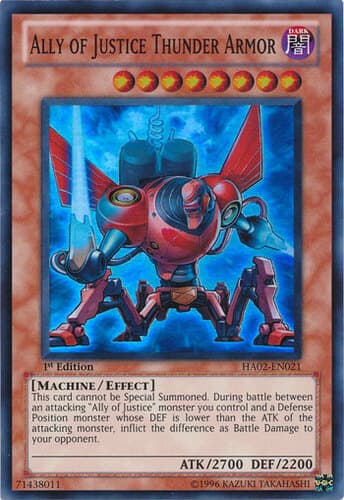 Ally of Justice Thunder Armor - HA02-EN021 Super Rare Unlimited