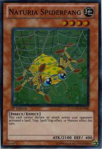 Naturia Spiderfang - HA02-EN040 Super Rare Unlimited