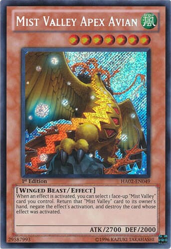 Mist Valley Apex Avian - HA02-EN049 Secret Rare Unlimited