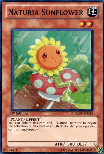 Naturia Sunflower - HA03-EN011 Super Rare 1st Edition