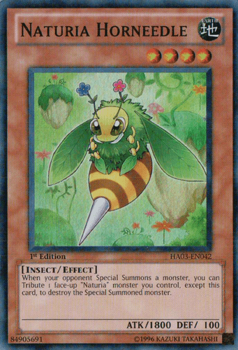 Naturia Horneedle - HA03-EN042 Super Rare 1st Edition