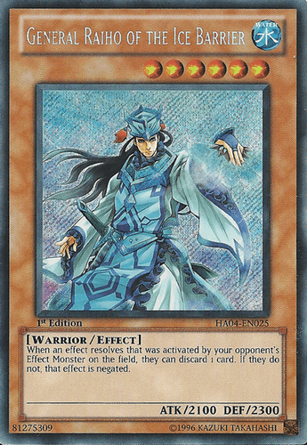 General Raiho of the Ice Barrier - HA04-EN025 Secret Rare 1st Edition