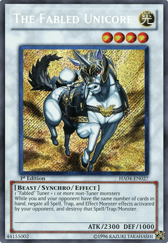The Fabled Unicore - HA04-EN027 Secret Rare Unlimited