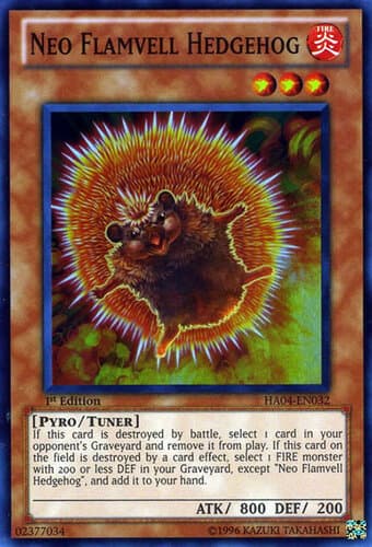 Neo Flamvell Hedgehog - HA04-EN032 Super Rare 1st Edition