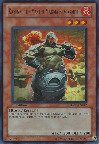Kayenn, the Master Magma Blacksmith - HA05-EN012 Super Rare 1st Edition