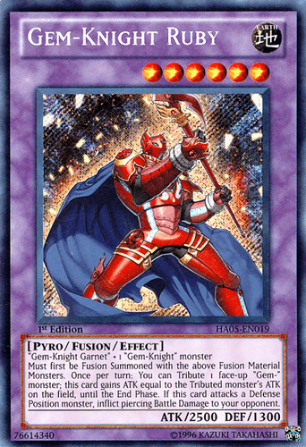 Gem-Knight Ruby - HA05-EN019 Secret Rare 1st Edition
