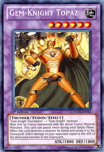 Gem-Knight Topaz - HA05-EN021 Secret Rare 1st Edition