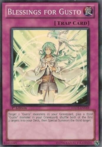 Blessings for Gusto - HA05-EN059 Super Rare 1st Edition