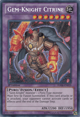 Gem-Knight Citrine - HA06-EN019 Secret Rare 1st Edition