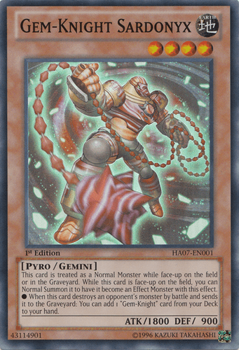 Gem-Knight Sardonyx - HA07-EN001 Super Rare 1st Edition