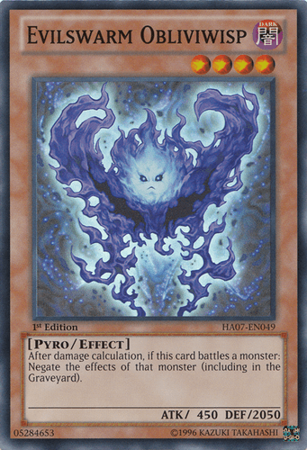 Evilswarm Obliviwisp - HA07-EN049 Super Rare 1st Edition