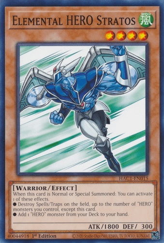 Elemental HERO Stratos - HAC1-EN015 Duel Terminal Technology Common 1st Edition