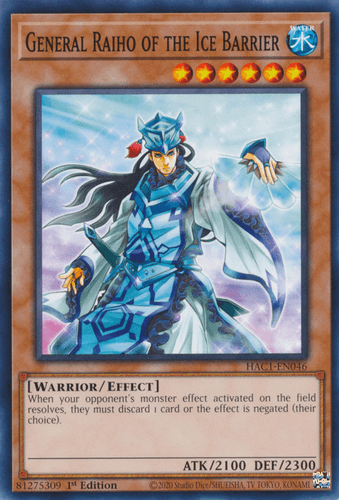 General Raiho of the Ice Barrier - HAC1-EN046 Duel Terminal Technology Common 1st Edition