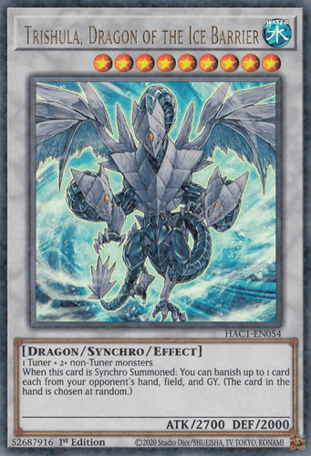 Trishula, Dragon of the Ice Barrier - HAC1-EN054 Duel Terminal Technology Ultra Rare 1st Edition