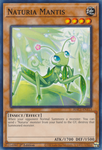 Naturia Mantis - HAC1-EN113 Duel Terminal Technology Common 1st Edition