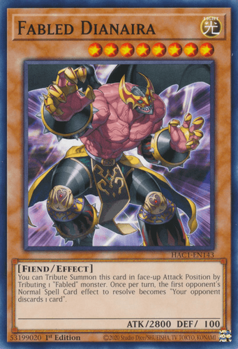 Fabled Dianaira - HAC1-EN143 Duel Terminal Technology Common 1st Edition