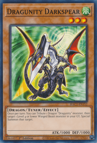 Dragunity Darkspear - HAC1-EN152 Duel Terminal Technology Common 1st Edition