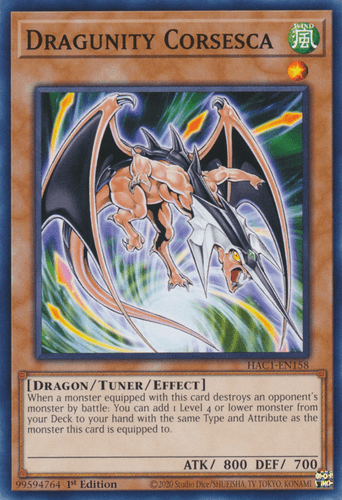 Dragunity Corsesca - HAC1-EN158 Duel Terminal Technology Common 1st Edition