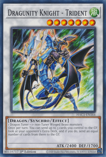Dragunity Knight - Trident - HAC1-EN164 Duel Terminal Technology Common 1st Edition