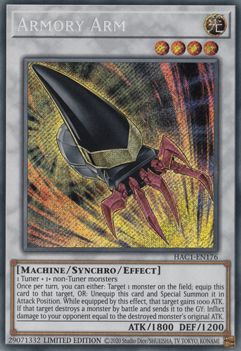 Armory Arm - HAC1-EN176 Secret Rare 1st Edition