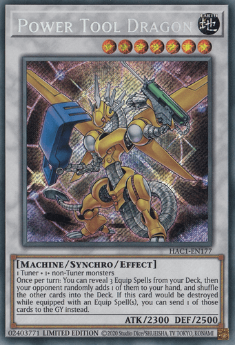 Power Tool Dragon - HAC1-EN177 Secret Rare Limited Edition