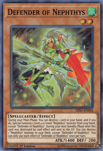 Defender of Nephthys - HISU-EN004 Super Rare 1st Edition