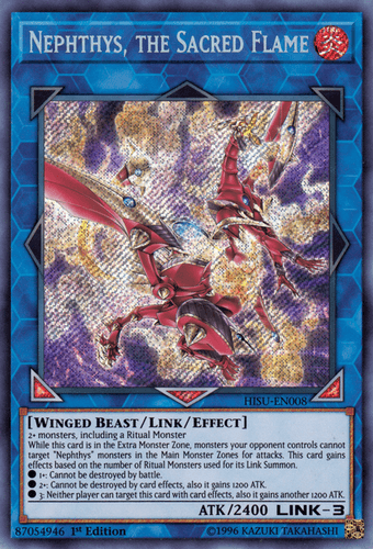 Nephthys, the Sacred Flame - HISU-EN008 Secret Rare 1st Edition