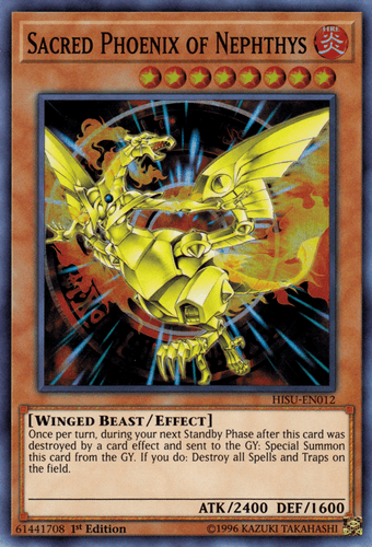 Sacred Phoenix of Nephthys - HISU-EN012 Super Rare 1st Edition