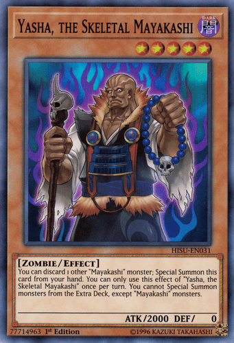 Yasha, the Skeletal Mayakashi - HISU-EN031 Super Rare 1st Edition