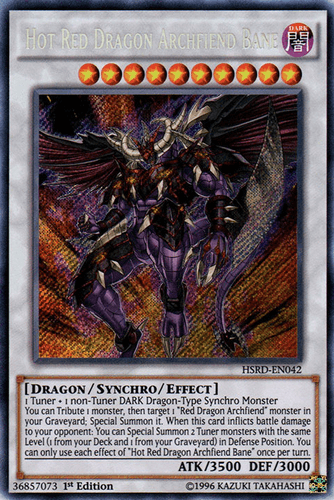 Hot Red Dragon Archfiend Bane - HSRD-EN042 Secret Rare 1st Edition