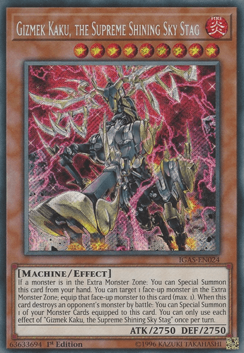 Gizmek Kaku, the Supreme Shining Sky Stag - IGAS-EN024 Secret Rare Unlimited