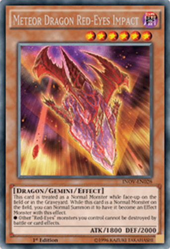 Meteor Dragon Red-Eyes Impact - INOV-EN028 Rare 1st Edition