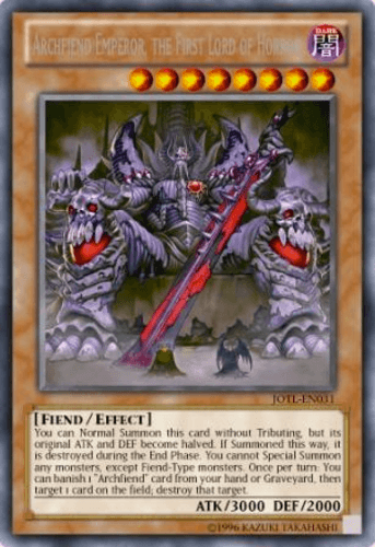 Archfiend Emperor, the First Lord of Horror - JOTL-EN031 Rare 1st Edition