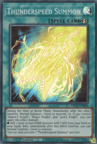 Thunderspeed Summon - KICO-EN006 Super Rare 1st Edition