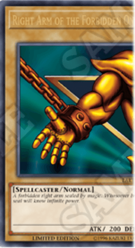 Right Arm of the Forbidden One - LART-EN006 Ultra Rare Limited Edition