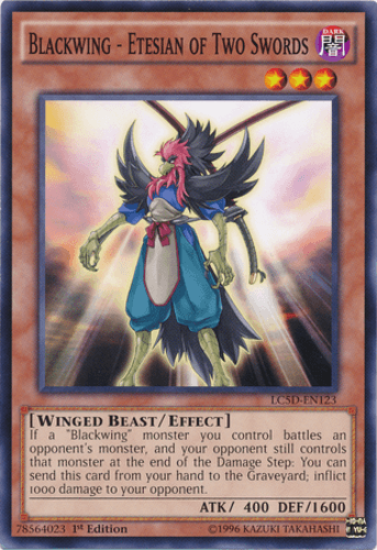 Blackwing - Etesian of Two Swords - LC5D-EN123 Common 1st Edition
