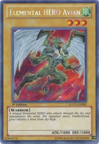 Elemental HERO Avian - LCGX-EN002 Secret Rare 1st Edition