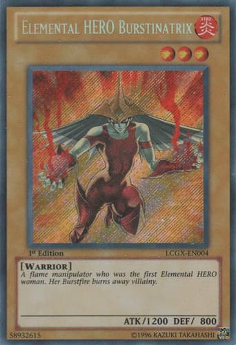 Elemental HERO Burstinatrix - LCGX-EN004 Secret Rare 1st Edition