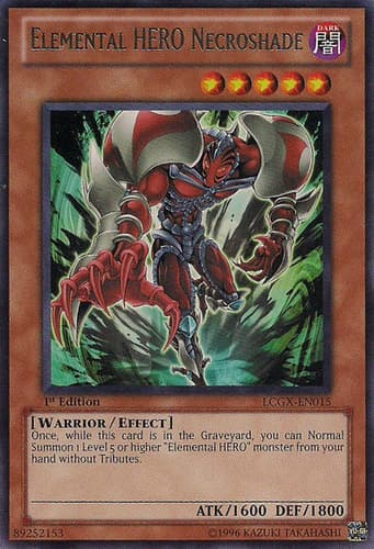 Elemental HERO Necroshade - LCGX-EN015 Rare 1st Edition