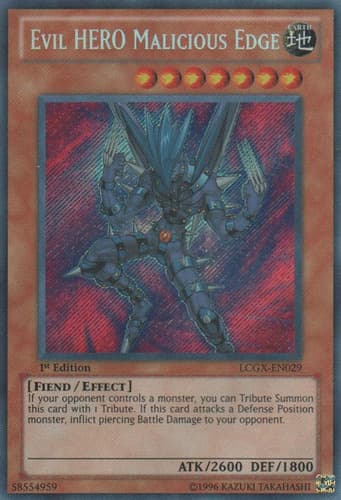 Evil HERO Malicious Edge - LCGX-EN029 Secret Rare 1st Edition