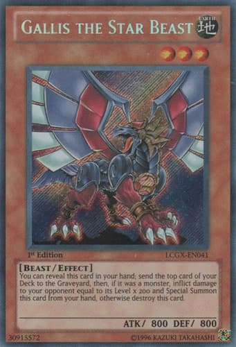 Gallis the Star Beast - LCGX-EN041 Secret Rare 1st Edition
